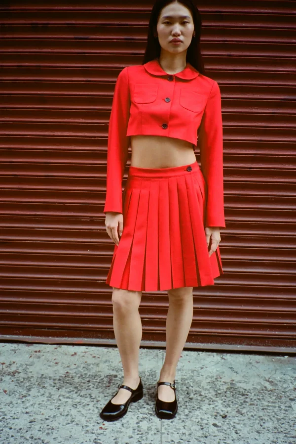 Uniform^Sandy Liang Ennis Jacket In Red