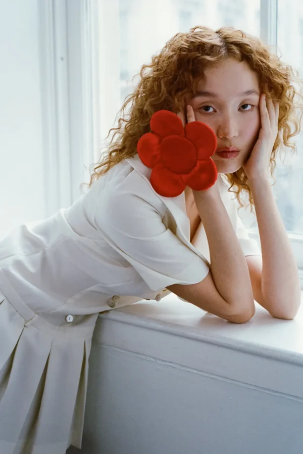 Bags^Sandy Liang Petal Wristlet In Lipstick