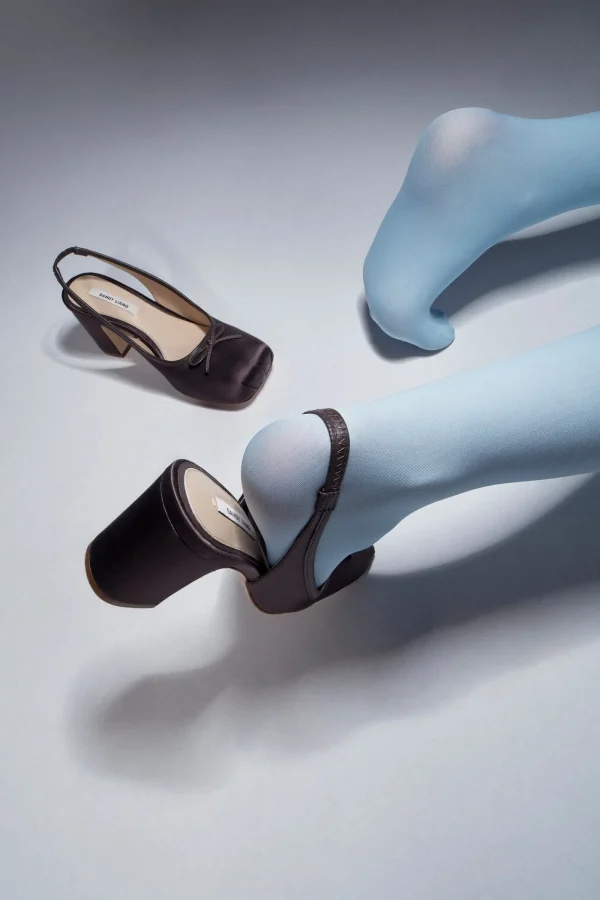 Shoes^Sandy Liang Slingback 75 In Brunette Satin